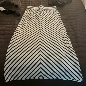 NWT Black and white striped maxi skirt